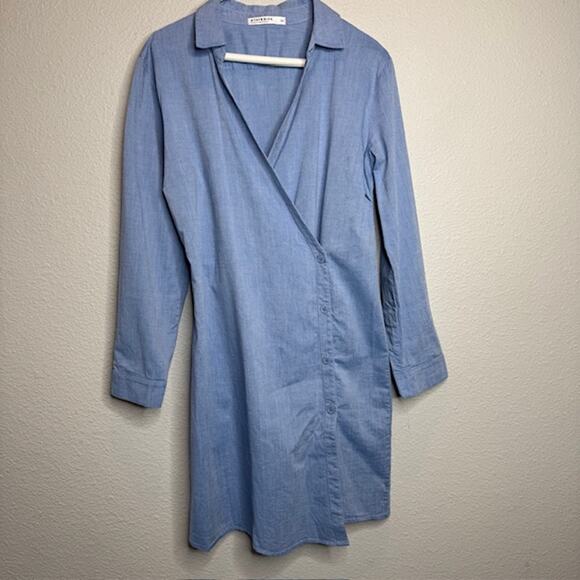 Stateside USA Classiccore Denim Wrap Button Casual Dress Sz Medium - Picture 3 of 16